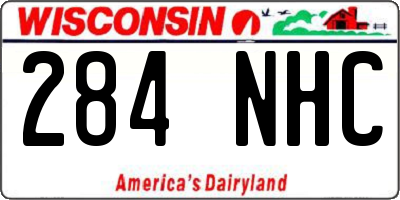 WI license plate 284NHC