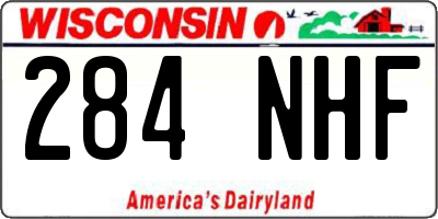 WI license plate 284NHF