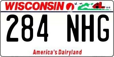 WI license plate 284NHG