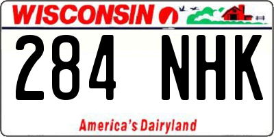 WI license plate 284NHK