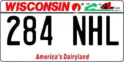 WI license plate 284NHL