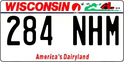 WI license plate 284NHM