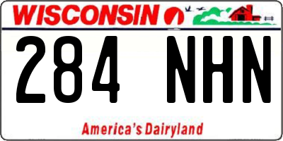 WI license plate 284NHN