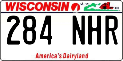 WI license plate 284NHR