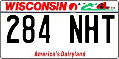 WI license plate 284NHT