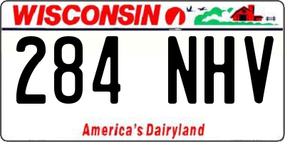 WI license plate 284NHV