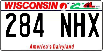 WI license plate 284NHX