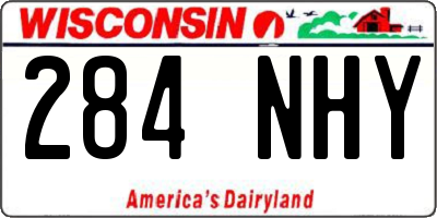 WI license plate 284NHY