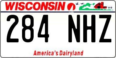 WI license plate 284NHZ