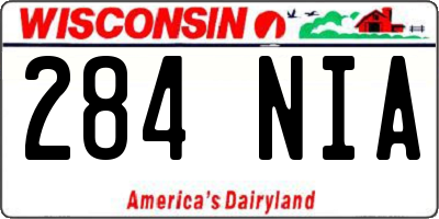 WI license plate 284NIA