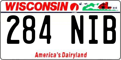 WI license plate 284NIB