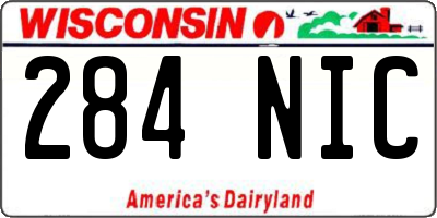 WI license plate 284NIC