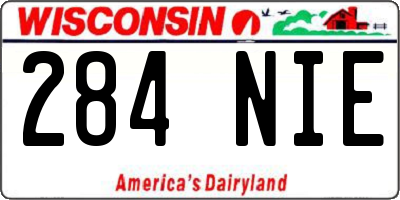 WI license plate 284NIE