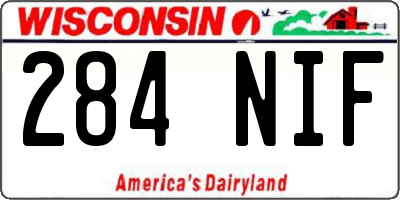 WI license plate 284NIF