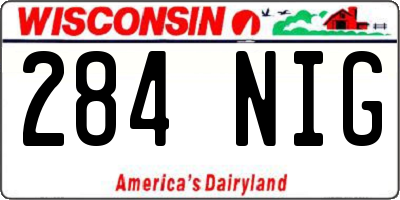 WI license plate 284NIG