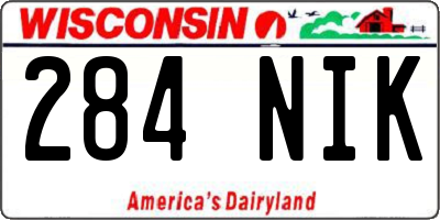 WI license plate 284NIK