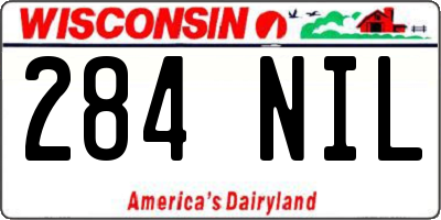 WI license plate 284NIL