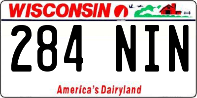WI license plate 284NIN