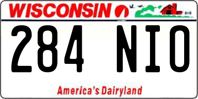 WI license plate 284NIO