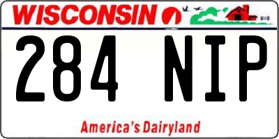WI license plate 284NIP