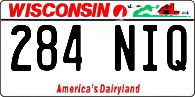 WI license plate 284NIQ