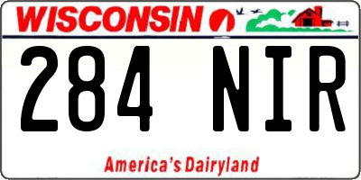 WI license plate 284NIR