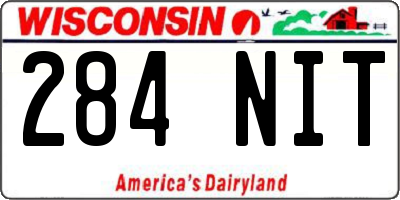 WI license plate 284NIT