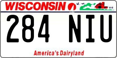 WI license plate 284NIU