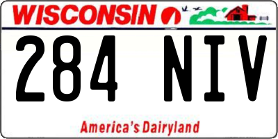 WI license plate 284NIV