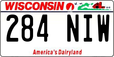 WI license plate 284NIW