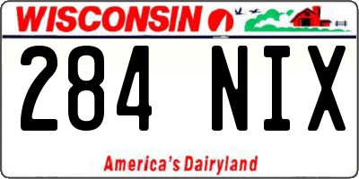WI license plate 284NIX