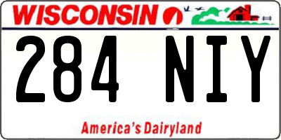 WI license plate 284NIY
