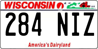 WI license plate 284NIZ
