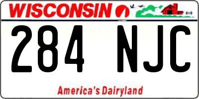 WI license plate 284NJC