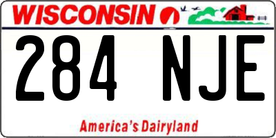 WI license plate 284NJE