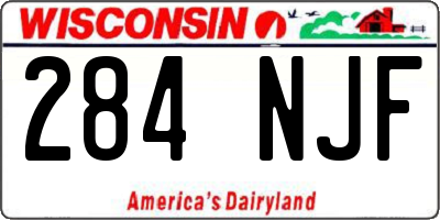 WI license plate 284NJF