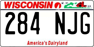 WI license plate 284NJG