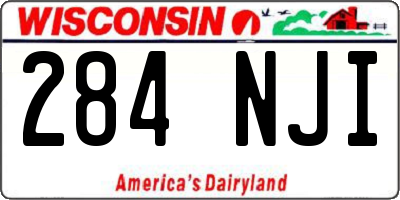 WI license plate 284NJI