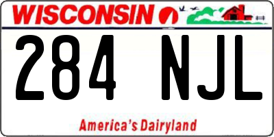 WI license plate 284NJL