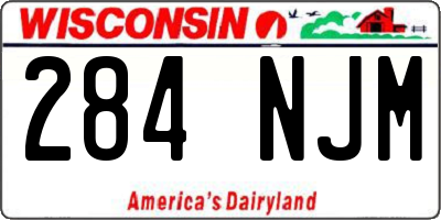 WI license plate 284NJM