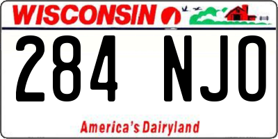WI license plate 284NJO