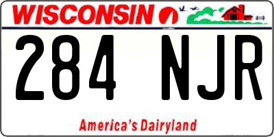 WI license plate 284NJR