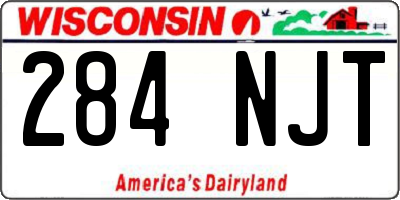 WI license plate 284NJT