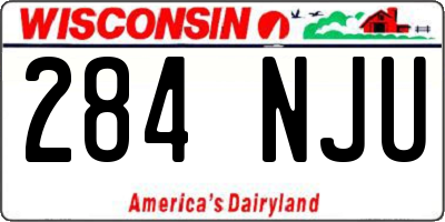 WI license plate 284NJU