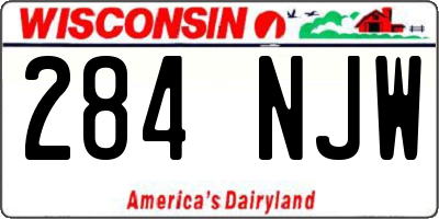 WI license plate 284NJW