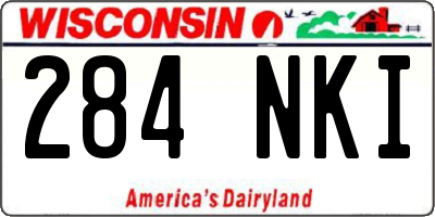 WI license plate 284NKI