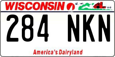 WI license plate 284NKN