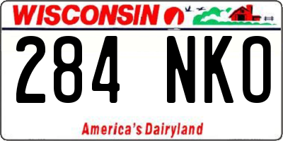 WI license plate 284NKO