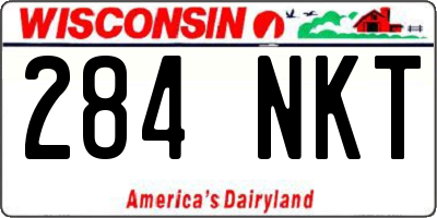 WI license plate 284NKT