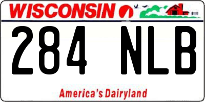 WI license plate 284NLB